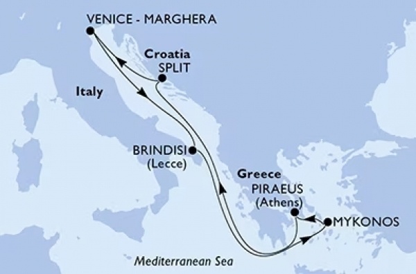 Helló GÖRÖGORSZÁG! MSC Armonia csoportos hajóút magyar idegenvezetővel | 2025. június 22-29. | Ajándék két kirándulással!