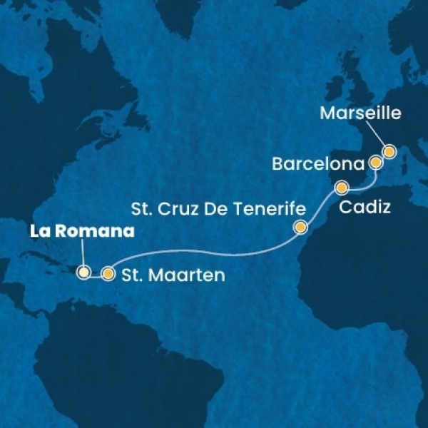 Costa Fascinosa - Dominikai Köztársaság, Holland Antillák (ABC-szigetek), Kanári-szigetek, Spanyolország, Franciaország